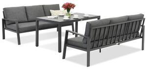 Zestaw aluminiowy Zakintos Apetito 6 z sofami antracyt Garden Point