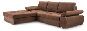 Masseno Narożnik SANDRO z funkcją spania i pojemnikiem na pościel Narozniki L, Rozkładana sofa - Ceglasty, ARAGON 59