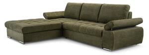 Masseno Narożnik SANDRO z funkcją spania i pojemnikiem na pościel Narozniki L, Rozkładana sofa - Zielony, ARAGON 39