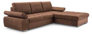 Masseno Narożnik SANDRO z funkcją spania i pojemnikiem na pościel Narozniki L, Rozkładana sofa - Ceglasty, ARAGON 59