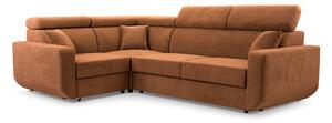 Masseno Narożnik RENO z funkcją spania i pojemnikiem na pościel Narozniki L, Rozkładana sofa - Miedziany, VELO 627