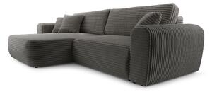 Masseno Narożnik VIVA z funkcją spania i pojemnikiem na pościel Narozniki L, Rozkładana sofa - Szary, TILIA 90