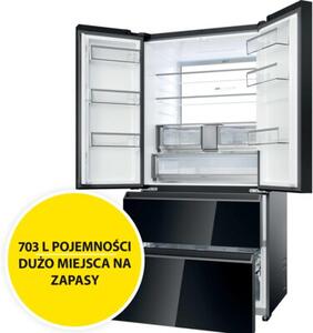 Lodówka HAIER HFR79F19DFGB Side by Side No Frost 190cm Side by Side Czarne szkło