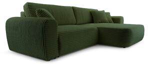 Masseno Narożnik VIVA z funkcją spania i pojemnikiem na pościel Narozniki L, Rozkładana sofa - Zielony, TILIA 39