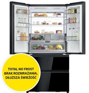 Lodówka HAIER HFR79F19DFGB Side by Side No Frost 190cm Side by Side Czarne szkło