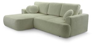 Masseno Narożnik FILO z funkcją spania i pojemnikiem na pościel Narozniki L, Rozkładana sofa - Zielony, CORAL 55