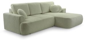 Masseno Narożnik FILO z funkcją spania i pojemnikiem na pościel Narozniki L, Rozkładana sofa - Zielony, CORAL 55
