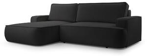 Masseno Narożnik SOLO z funkcją spania i pojemnikiem na pościel Narozniki L, Rozkładana sofa - Czarny, GERRA 75