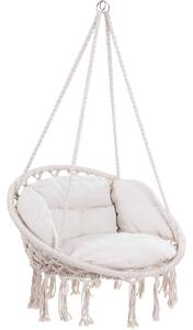 Wiszące krzesło BOHO z poduszkami, Ø61cm, beżowa Jurhan