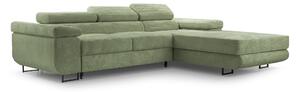 Masseno Narożnik GIULIO z funkcją spania i pojemnikiem na pościel Narozniki L, Rozkładana sofa - Zielony, POSO 47