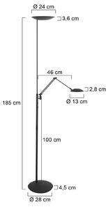 Steinhauer Lampa stojąca Daphne, możliwość ściemniania, czarny, salon / jadalnia, metal, nowoczesny