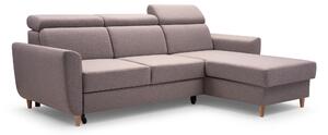 Masseno Narożnik SAPORE z funkcją spania i pojemnikiem na pościel Narozniki L, Rozkładana sofa - Beżowy, DENVER 05