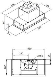 Okap GLOBALO Gingero 60.2 H2H Czarny 420m3/h 59dB klasa B