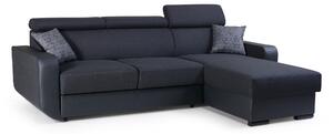 Masseno Narożnik PALAZZO z funkcją spania i pojemnikiem na pościel Narozniki L, Rozkładana sofa - Czarny, INARI 100+MADRYT 910