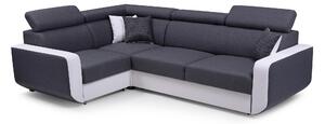 Masseno Narożnik MIRA z funkcją spania i pojemnikiem na pościel Narozniki L, Rozkładana sofa - Szary, INARI 94+MADRYT 920