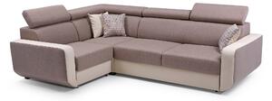 Masseno Narożnik MIRA z funkcją spania i pojemnikiem na pościel Narozniki L, Rozkładana sofa - Brązowy, INARI 23+MADRYT 912