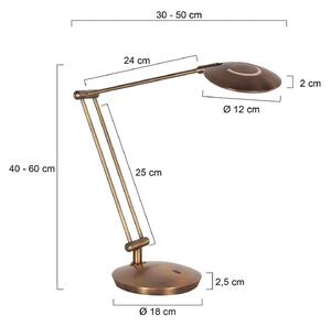 Steinhauer Lampa stołowa Zenith, możliwość ściemniania, brązowy / mosiężny, biuro, metal, nowoczesny