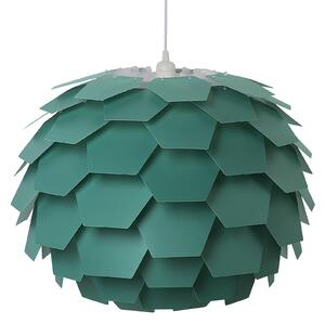 Lampa wisząca okrągła plastikowa geometryczna zielona duża Segre Beliani