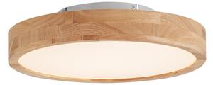 Skandynawska lampa sufitowa drewniana 40 cm z LED z możliwością ściemniania - Pecker Oswietlenie wewnetrzne