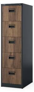 Metalowa szafa kartotekowa SARA V5, 460 x 1625.5 x 620 mm, Eco Design: antracytowa/ orzech