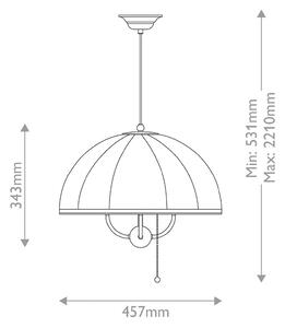 Elstead Lampa wisząca Crosby, możliwość ściemniania, mosiężny / złoty, salon / jadalnia, metal, vintage