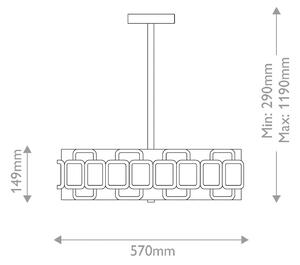 HINKLEY Lampa wisząca Sabina, możliwość ściemniania, czarny, salon / jadalnia, metal, nowoczesny