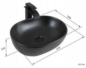 Umywalka nablatowa Estiva GABA Black Matt czarna matowa 47,5x34x13,5 cm 1 szt