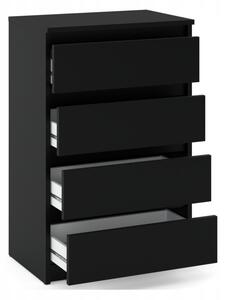 Komoda STIVMEBLE 4 szuflady Szafka 60x33,5x92,5 cm Czarny Mat