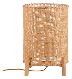 Rattanowa lampa stołowa SULION Wala, wys. 35 cm