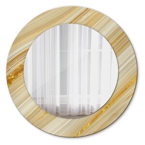 Lustro z nadrukiem okrągłe Złoty abstrakcyjny
