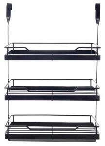 Półka kuchenna zawieszana na relingu metalowa czarna RADKA 32x11x46 cm