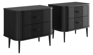 Zestaw szafek nocnych Vesper 56 cm - czarny / czarne nogi