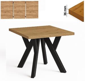 Stół 80x80/130 cm kwadratowy rozkładany, blat 3,6 cm, nogi Metalowe „ Y ” PROMOCJA I ArtDHome