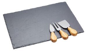 Zestaw noży do sera i łupkowej deski do krojenia Kitchen Craft, 35x25 cm