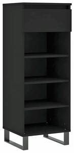 Czarna nowoczesna szafka na obuwie - Lela 3X