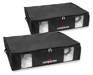 Zestaw 2 czarnych organizerów z workiem próżniowym Compactor Large Underbed Vacuum Bag
