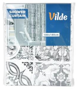 Zasłona prysznicowa haczyki wodoodporna kafelki 180x180 cm