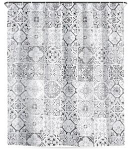 Zasłona prysznicowa haczyki wodoodporna kafelki 180x180 cm