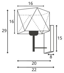 Kinkiet lampa ścienna lampa na ścianę z abażurem diament GRAND