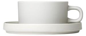 Zestaw 2 białych ceramicznych filiżanek do kawy ze spodkami Blomus Pilar, 170 ml