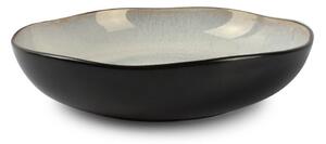 Czarny/beżowy głęboki kamionkowy talerz ø 22,5 cm Lunar – Salt&Pepper