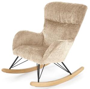 Beżowy welwetowy fotel bujany Z8-F59