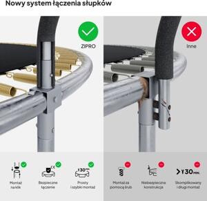 Trampolina ogrodowa z siatką wewnętrzną dla dzieci z drabinką 14FT 435cm Zipro Jump Pro Premium