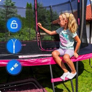 Trampolina ogrodowa THUNDER 12ft 366 cm z siatką i drabinką profesjonalna łatwy montaż
