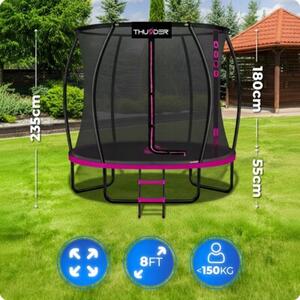 Trampolina ogrodowa THUNDER 8ft 244 cm z siatką wewnętrzną i drabinką