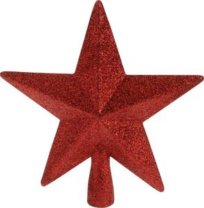Bożonarodzeniowy szpic na choinkę gwiazda Oliveri czerwony, 19 x 5 cm