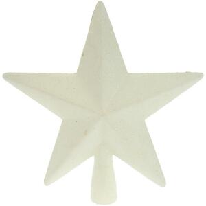 Bożonarodzeniowy szpic na choinkę gwiazda Oliveri biały, 19 x 5 cm