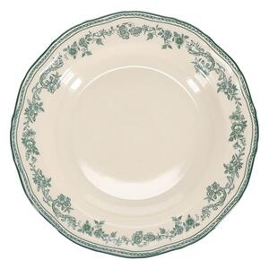 Zielony/w kolorze kości słoniowej głęboki porcelanowy talerz ø 23 cm Cyril – S|P Collection