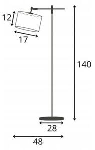 Lampa stojąca podłogowa przegubowa regulowana z abażurem walec 17cm SALIX