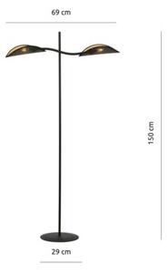Lampa stojąca podłogowa Emibig 2xE14 40W LOTUS LP2 BLACK/GOLD 1106/LP2
